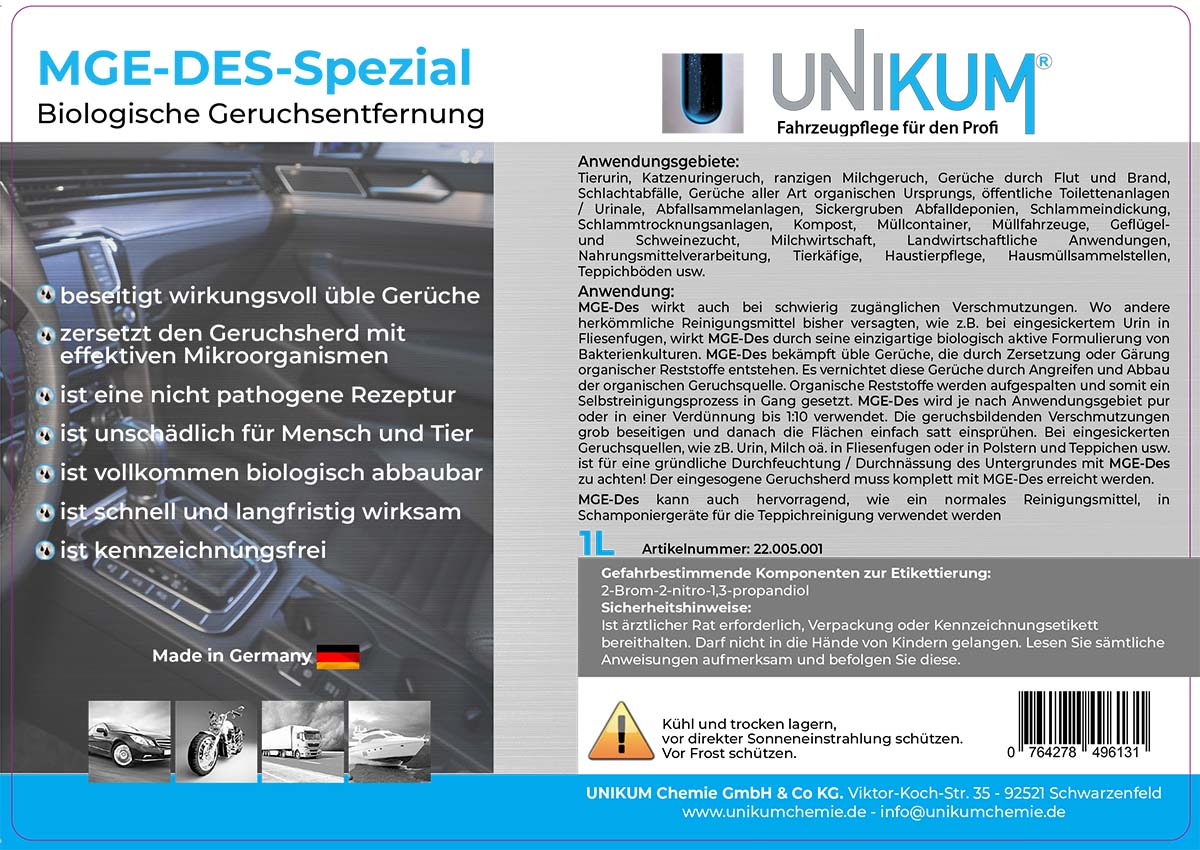 Unikum MGE-DES-Spezial Biologische Geruchsentfernung 1L