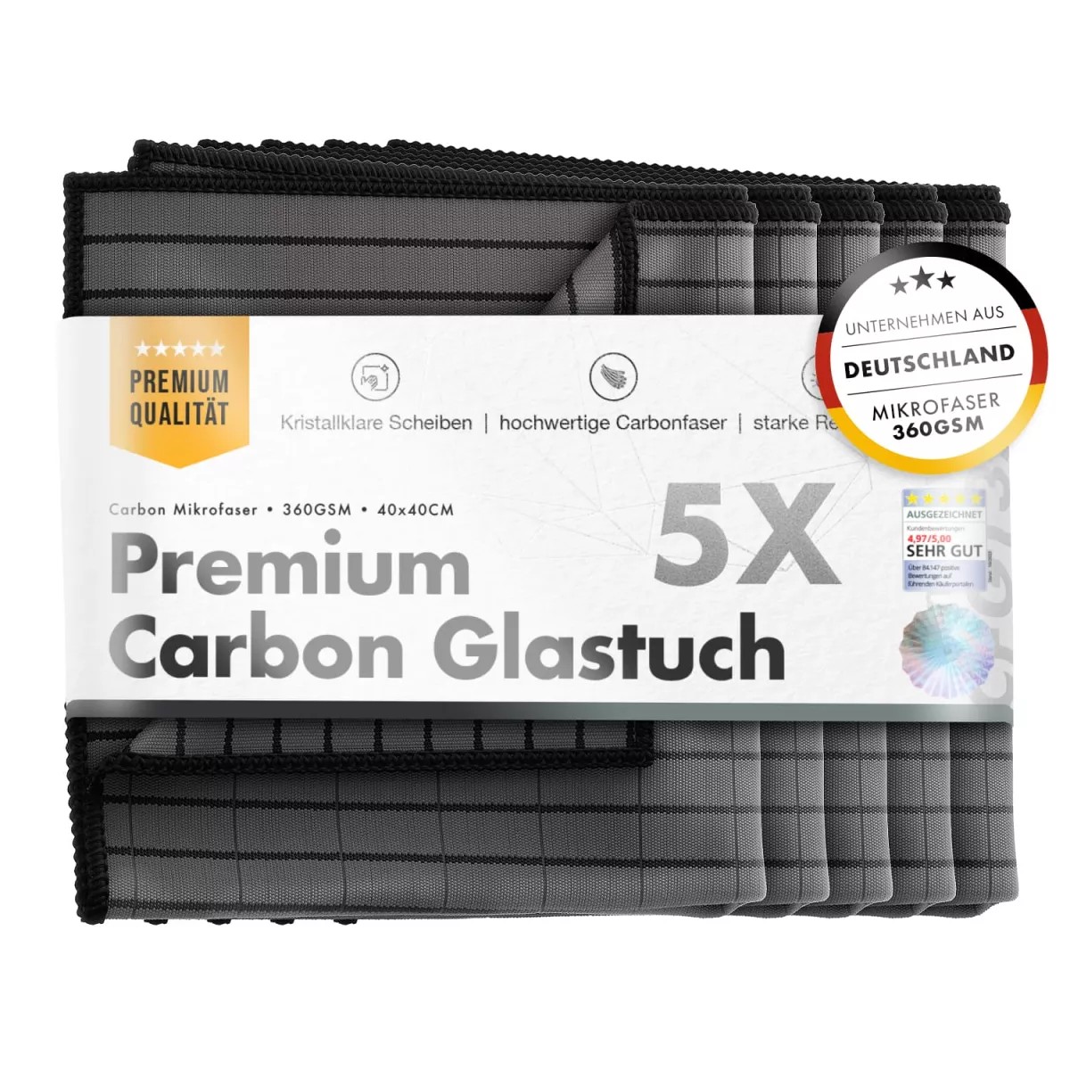 ChemicalWorkz Carbon Fiber Glass Towel 360GSM 5Stk. ChemicalWorkz Carbon Fiber Glass Towel 360GSM 5Stk.