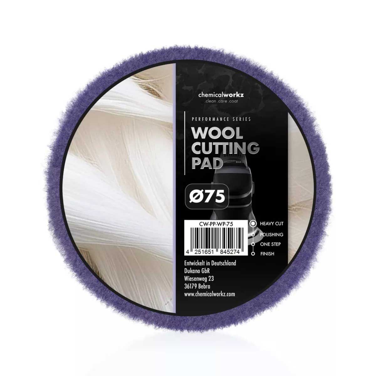 ChemicalWorkz Wool Cutting Perfomance Pad 75mm ChemicalWorkz Wool Cutting Perfomance Pad 75mm