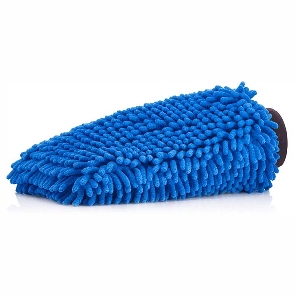 KONJUHI Chenille Waschhandschuh Blue