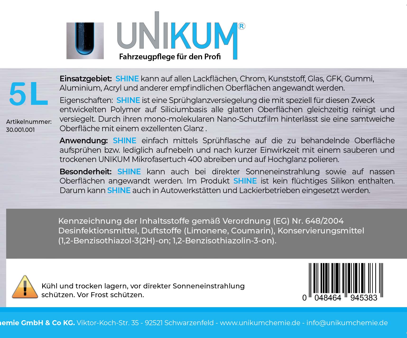 Unikum Optimus Shine Sprühglanzversiegelung 5L