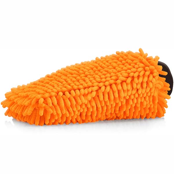 KONJUHI Chenille Waschhandschuh Orange