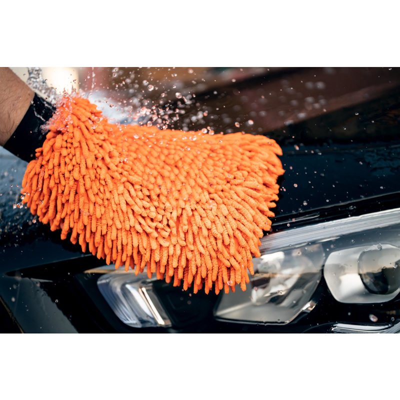 KONJUHI Chenille Waschhandschuh Orange