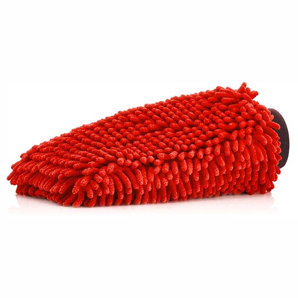 KONJUHI Chenille Waschhandschuh Red