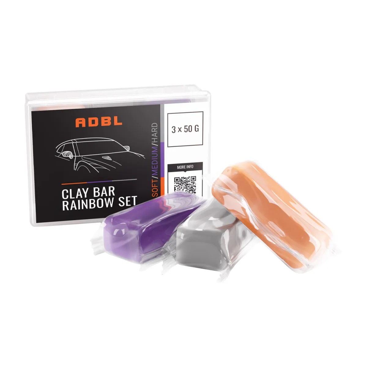 ADBL Clay Bar Rainbow 3x50g Reinigungsknete Set ADBL Clay Bar Rainbow 3x50g Reinigungsknete Set