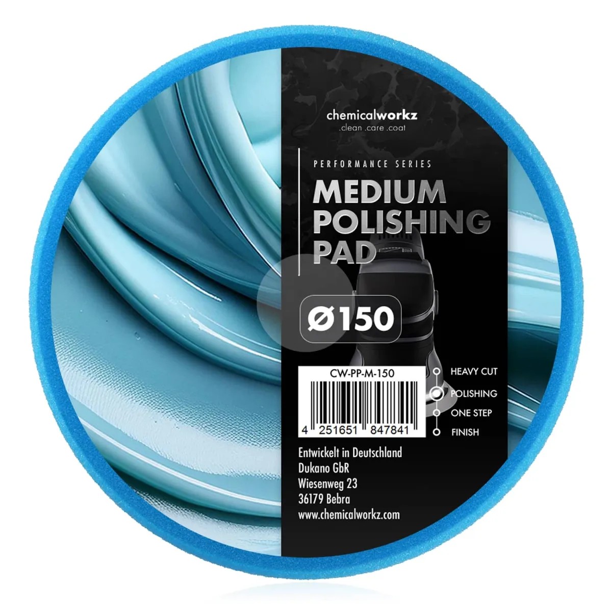 ChemicalWorkz Medium Polishing Performance Pad blau Ø 150mm ChemicalWorkz Medium Polishing Performance Pad blau Ø 150mm