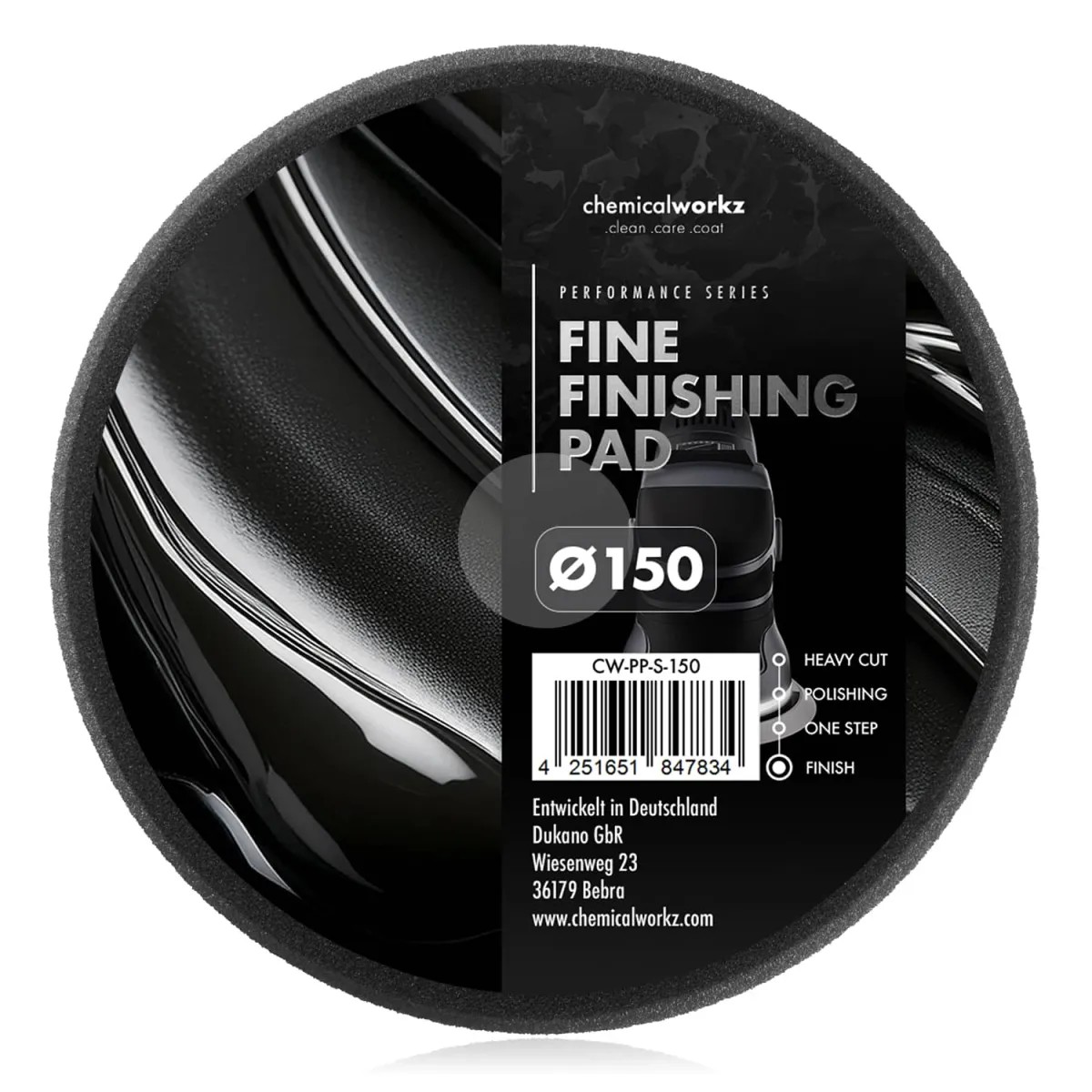 ChemicalWorkz Fine Finishing Performance Pad schwarz Ø 150mm