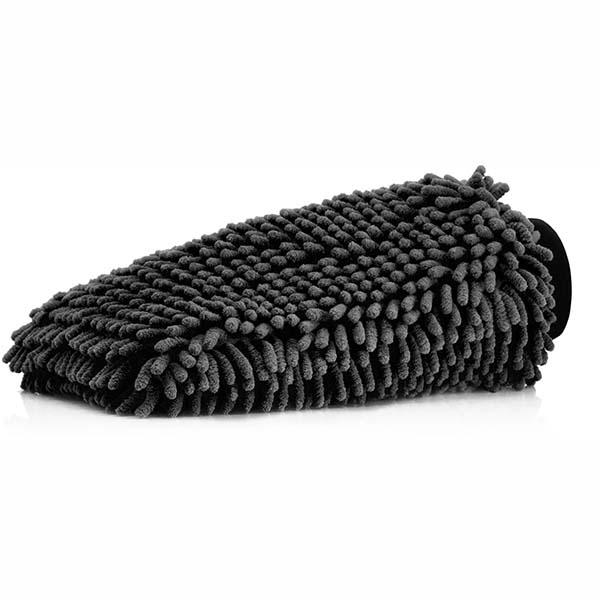 KONJUHI Chenille Waschhandschuh Black