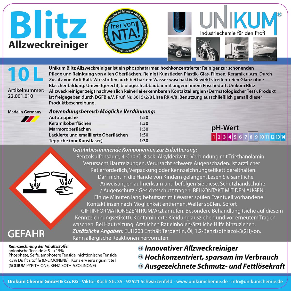 Unikum Blitz Allzweckreiniger 10L