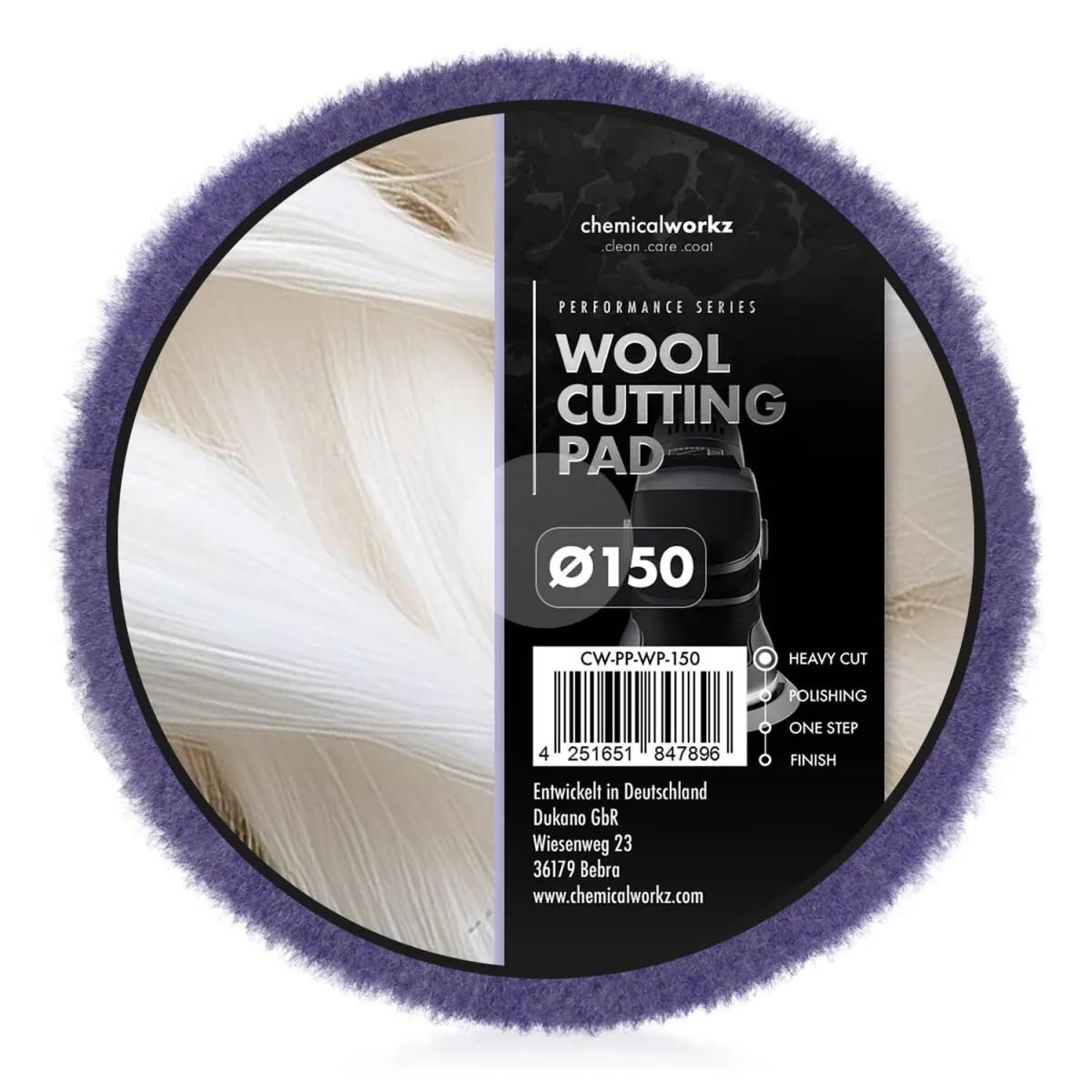 ChemicalWorkz Wool Cutting Perfomance Pad 150mm ChemicalWorkz Wool Cutting Perfomance Pad 150mm